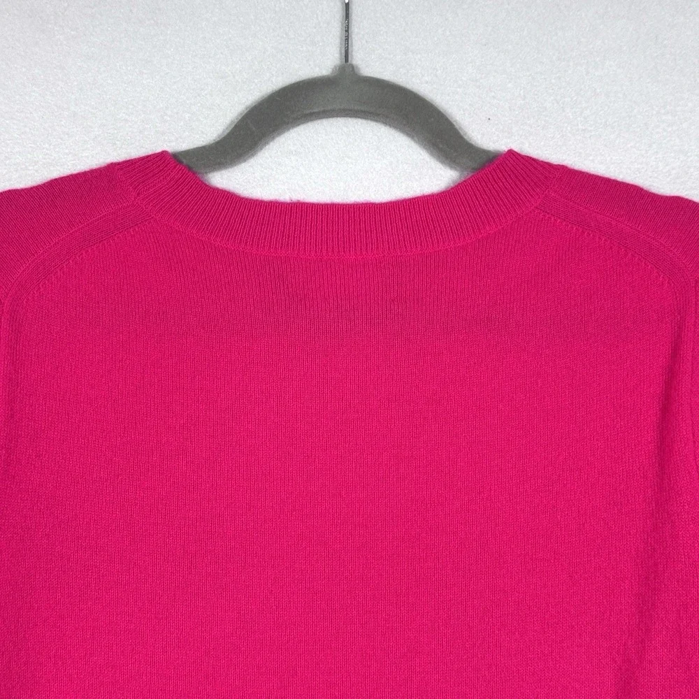 J‎ Crew Cashmere Sweater Womens Medium Classic Fit Crewneck Preppy Pink BA400